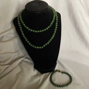 Jade Necklace and Bracelet